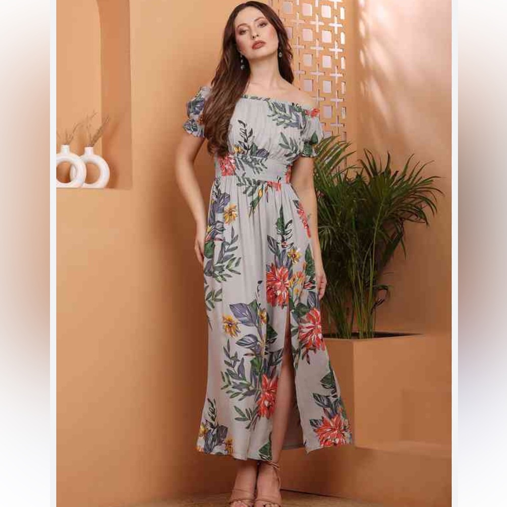 Patrons of Peace Floral Maxi Prairie Cottage core Dress